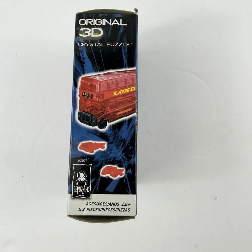 BePuzzled 3D Crystal Puzzle London Bus Red – 53 Piece Level 2 Model Toy